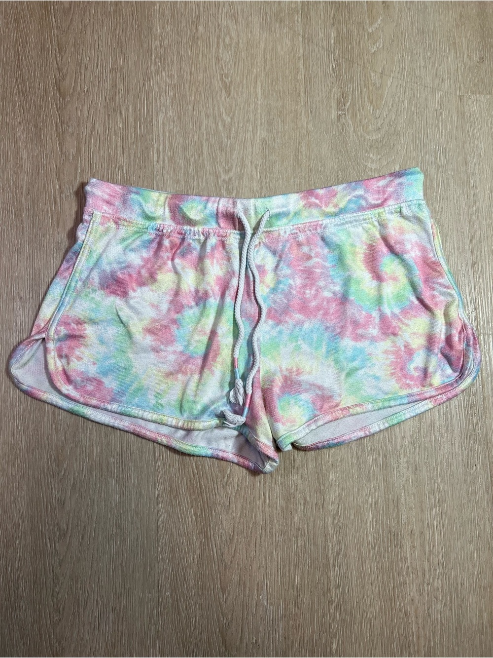 Groovy Tie-Dye Pastel Lounge Shorts Summer Festival Chic
